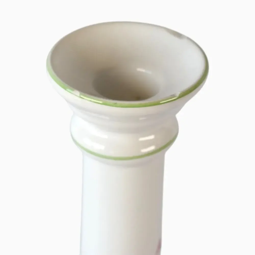 Vintage R.B. Bernarda Portugal Botanical Ceramic Candle Holder